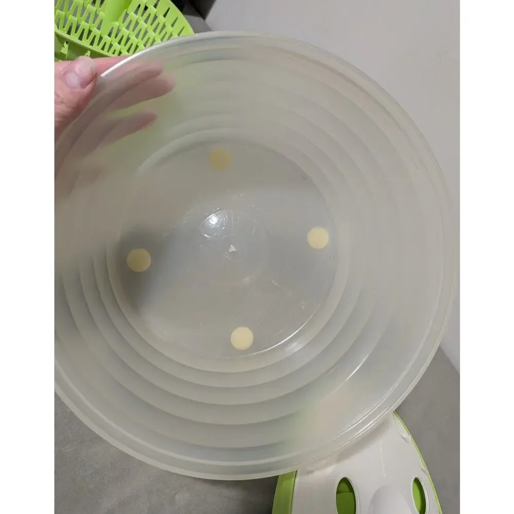 Tupperware Spin N Save Salad Spinner 4.5L Lime Green Teal Knob 3 Piece Set